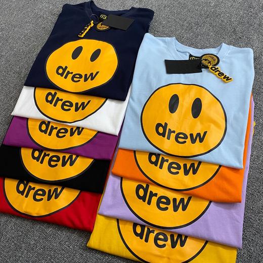 「九款配色！男女同款」Drew笑脸短袖Justin Bieber同款潮牌宽松棉情侣款T恤上衣 商品图2