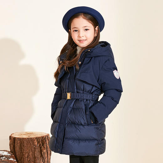 mettekids女童羽绒服冬季新款白鹅绒童装中长款儿童加厚保暖外套 商品图0