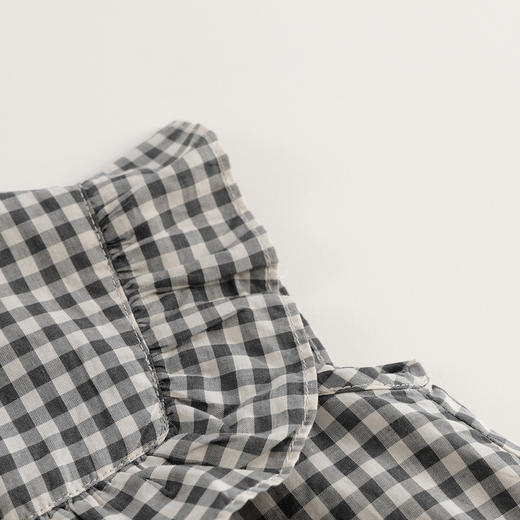 【马克珍妮 芦芙】夏装新款 女童法式木耳边格纹连衣裙230395 商品图4