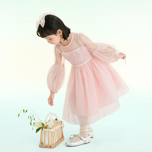 mettekids女童连衣裙儿童裙子新款夏季洋气时髦夏装蓬蓬裙公主裙 商品图3