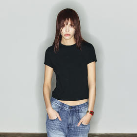 NUTH“轻装”｜纯色圆领T恤分割线设计通勤百搭短袖上衣女