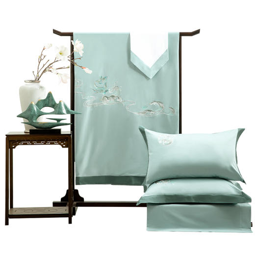 多喜爱山海经 60S新绒棉刺绣四件套 乘沨破浪/月明星鳐/潋滟文鳐/山灵曼路/山川意境/文鳐倚澜nt 商品图3