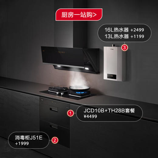 方太（FOTILE）油烟灶具套装侧吸抽吸油烟燃气灶煤气灶家用厨房AC烟灶JCD10B+TH28B天然气 商品图1
