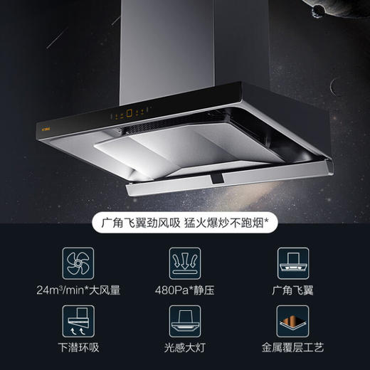 方太欧式抽吸脱排油烟机可调节尺寸灶具套装燃气灶家用24风量烟灶EMQ7+TH29B（天然气） 商品图3