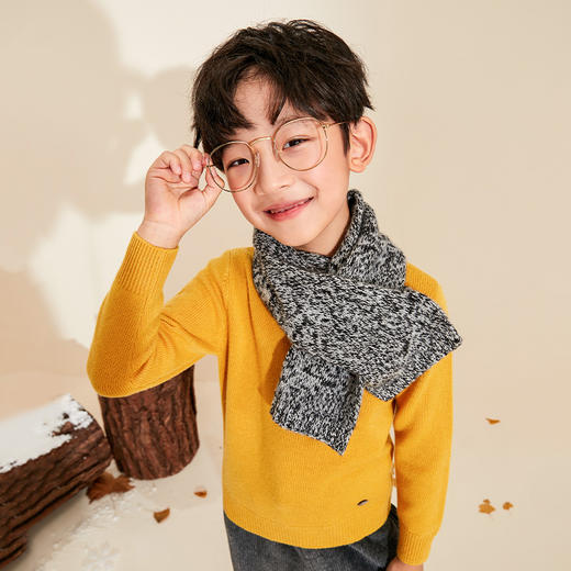 mettekids儿童羊绒围巾2022秋冬新款男童女童防风保暖针织围脖 商品图3
