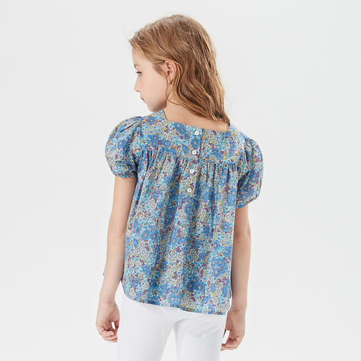 mettekids儿童T恤2022夏季新款洋气泡泡袖公主休闲女童纯棉上衣 商品图2