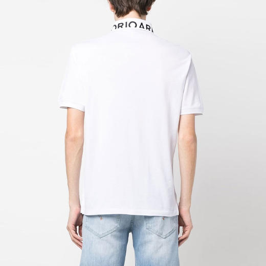 EMPORIO ARMANI 阿玛尼 男士标志衣领丝光珠地布短袖 Polo 衫 白色 3R1FG4 1JTKZ 0184 商品图2