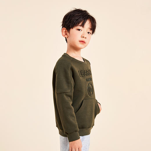 mettekids儿童卫衣2022春秋新款中大童男童洋气加绒套头长袖上衣 商品图3