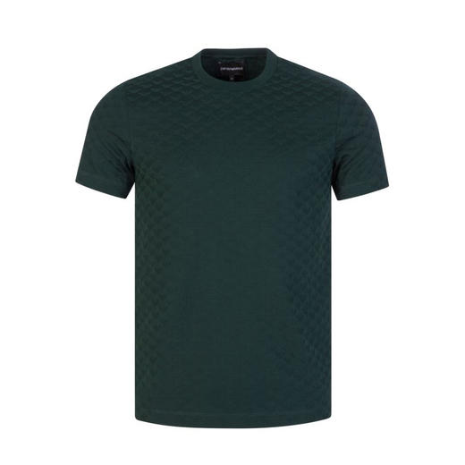 EMPORIO ARMANI 阿玛尼 男士棉质老鹰徽标印花圆领短袖T恤 墨绿色 8N1TL7 1JHWZ 0590 商品图0