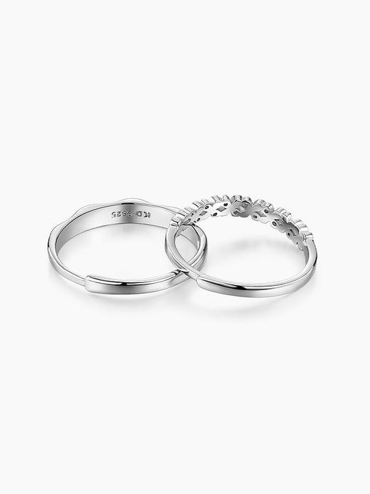 卡蒂罗花之恋情侣对戒纯银戒指一对男女款小众设计生日礼物送女友 商品图4