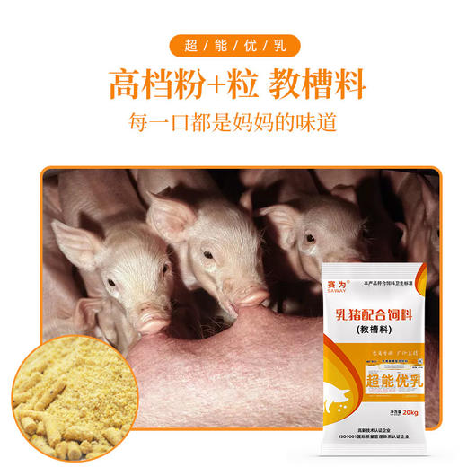 赛为猪饲料乳仔猪教槽料粉加粒小猪饲料仔猪断奶料全价料40斤/袋 商品图3