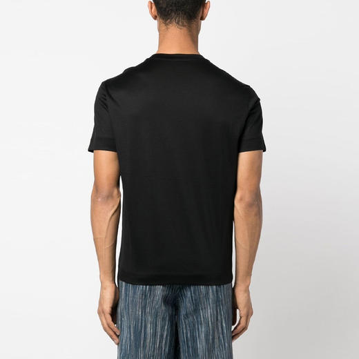 EMPORIO ARMANI 阿玛尼 男士字母徽标印花圆领短袖T恤 黑色 3R1TBF 1JUVZ 0999 商品图2