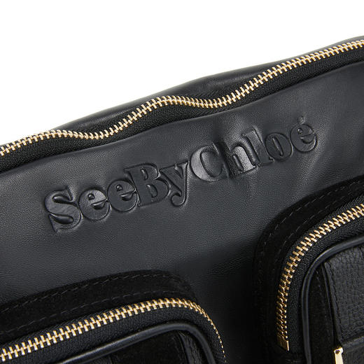 Chloe 蔻依 SEE BY CHLOE 女士牛皮中号相机单肩包 黑色 CHS22ASB34C07 001 商品图3