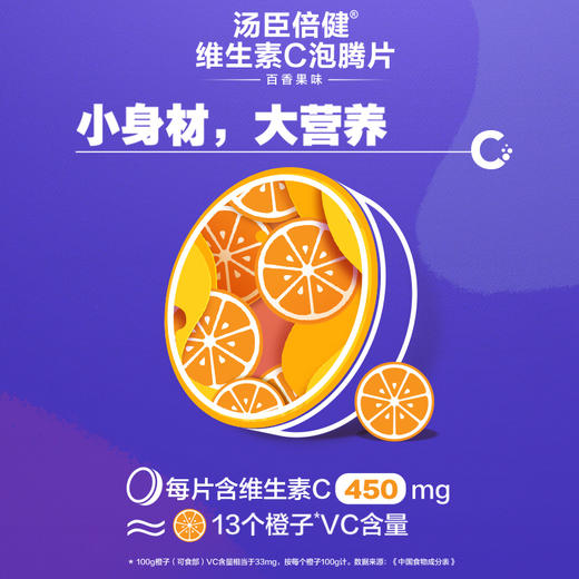 汤臣倍健维生素c泡腾片高浓度VC百香果味成人维他命维C21片 商品图3