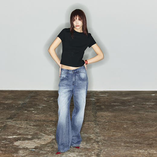 NUTH“轻装”｜纯色圆领T恤分割线设计通勤百搭短袖上衣女 商品图3