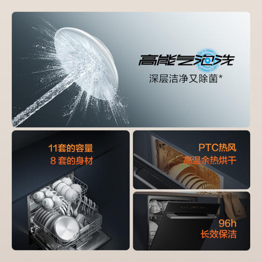 方太嵌入式洗碗机全自动家用洗锅高能气泡洗11套热风烘干洗消一体变频节能长效保洁母婴级刷碗机NG01 商品图8
