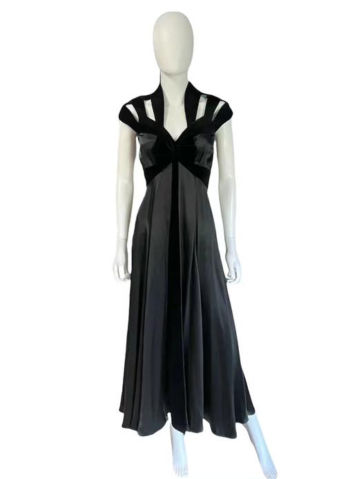 【投稿】喵娘精工@M64《薇安妮》丝绒拼接缎面连衣裙 商品图8