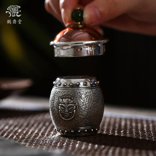 鹤鼎堂 闻天系列腰鼓盖置麻纹（银色）（缺货） 商品图2