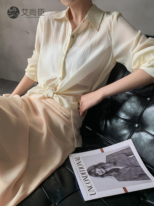 衬衫韩版薄款防晒外穿百搭宽松休闲长袖衬衣上衣 商品图2