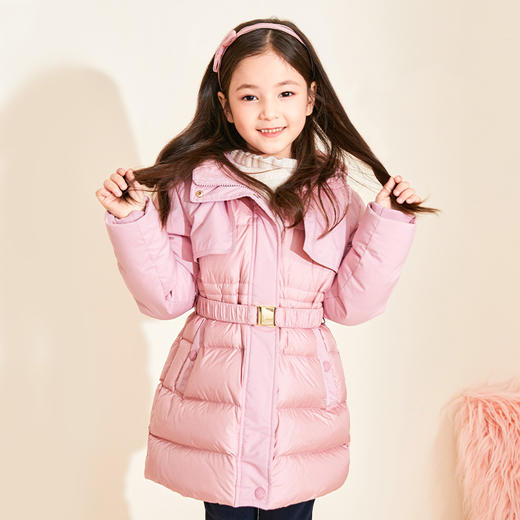 mettekids女童羽绒服冬季新款白鹅绒童装中长款儿童加厚保暖外套 商品图2