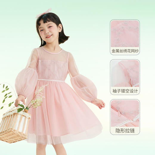 mettekids女童连衣裙儿童裙子新款夏季洋气时髦夏装蓬蓬裙公主裙 商品图0