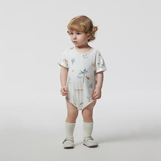 【商场同款】英氏婴儿连体衣春夏季短袖男宝女宝哈衣裆蛤爬服 商品图1