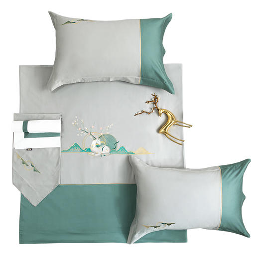 多喜爱山海经 60S新绒棉刺绣四件套 山川意境 cs 商品图5