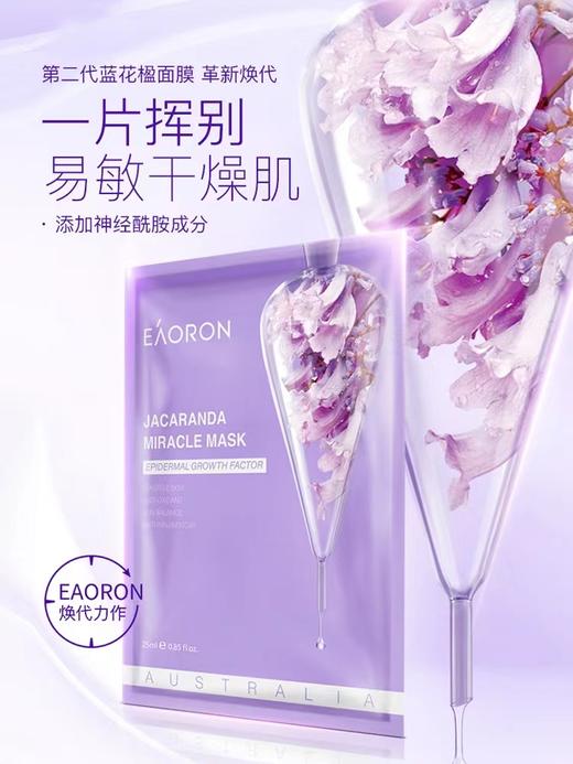澳洲 Eaoron 澳容水光针蓝花楹紫面膜多效修复舒缓提亮5片装 商品图2