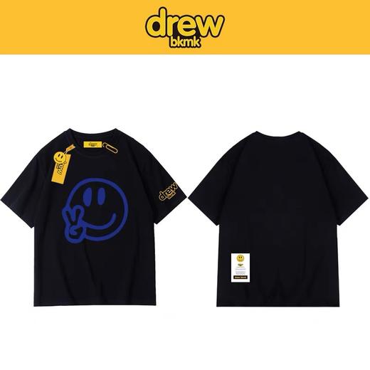 「黑白两色！drew笑脸款」drew笑脸短袖T恤 宽松简约情侣款笑脸短袖上衣 商品图3