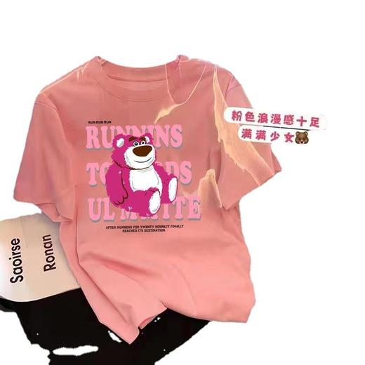 「六款可选」少女感草莓熊短袖T恤 女小香风圆领上衣ins2023夏季宽松体恤衫 商品图4