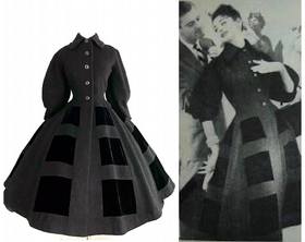 【投稿】喵娘精工@M62《奥修妮》毛呢拼接丝绒蜂腰大摆风衣裙