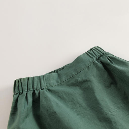 【马克珍妮 芦芙】夏装新款 女童透气棉麻绿格短裙套装230390 商品图5