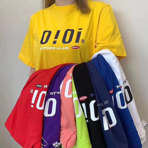 「8款配色！男女同款」韩版潮牌5252oioi短袖女 韩版运动宽松 情侣款休闲上衣小众打底衫 商品图0