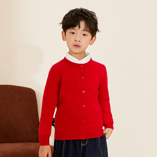 mettekids儿童羊绒衫男童春秋新款针织开衫中大女童可爱卡通毛衣 商品图0