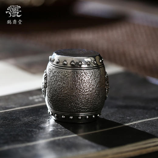 鹤鼎堂 闻天系列腰鼓盖置麻纹（银色）（缺货） 商品图1