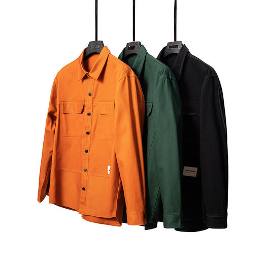 【新款DMH】大依优型潮牌大码男装胖子春装新款翻领纽扣工装飞行夹克宽松外套男 商品图4