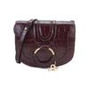 Chloe 蔻依 SEE BY CHLOE 女士深红色鳄鱼纹牛皮迷你单肩斜挎马鞍包 酒红 商品缩略图0