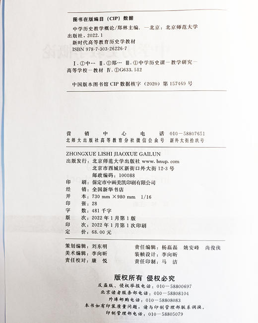 中学历史教学概论  9787303262267  新时代高等教育历史学教材  北京师范大学出版社 商品图2