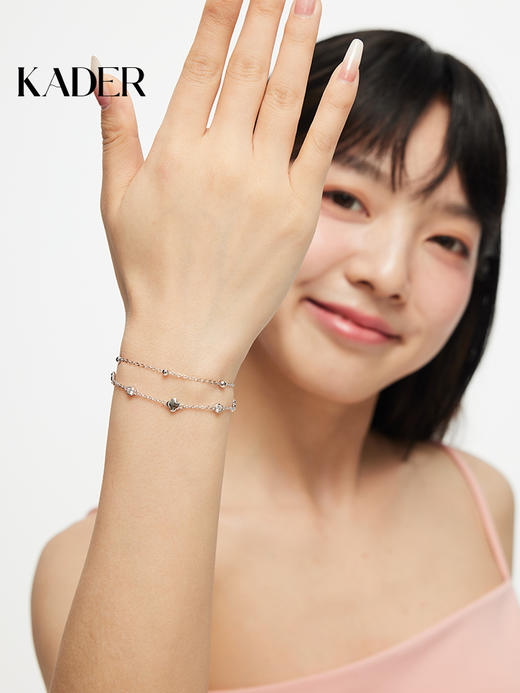 卡蒂罗四叶草双链手链女生纯银轻奢小众2023年新款送闺蜜生日礼物 商品图1