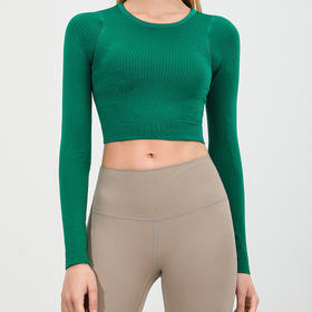 跃牌【活力缤纷】系列 新款欧美无缝性感长袖瑜伽上衣 高弹速干透气瑜伽跑步健身服BF88269