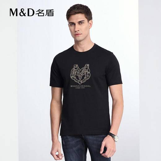 【商场同款】名盾男士短袖t恤纯棉夏季轻薄透气休闲圆领短袖22555 商品图0