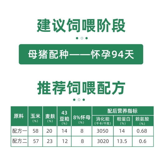 赛为猪饲料8%怀孕母猪复合预混料妊娠母猪饲料怀孕母猪预混料40斤/袋 商品图2