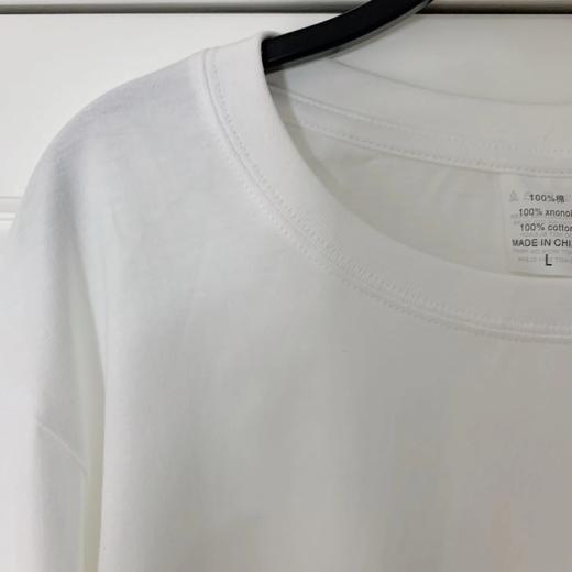 「黑白两色！220克新疆精梳棉」厚实精梳棉纯色内搭长袖t恤 女宽松春秋打底衫上衣 商品图2