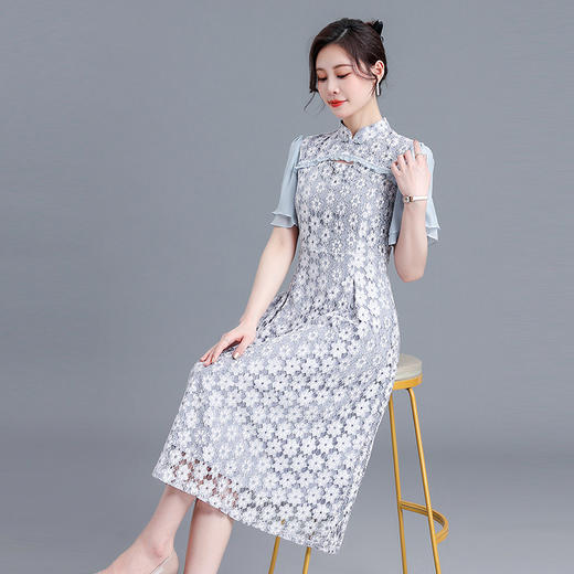 复古修身时尚蕾丝裙A字裙旗袍裙QYM-YX-MG7769 -Y 商品图1