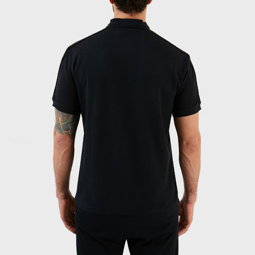 EMPORIO ARMANI 阿玛尼 男士棉质条纹短袖POLO衫 深蓝色 3R1FG2 1JCYZ 0920 商品图2