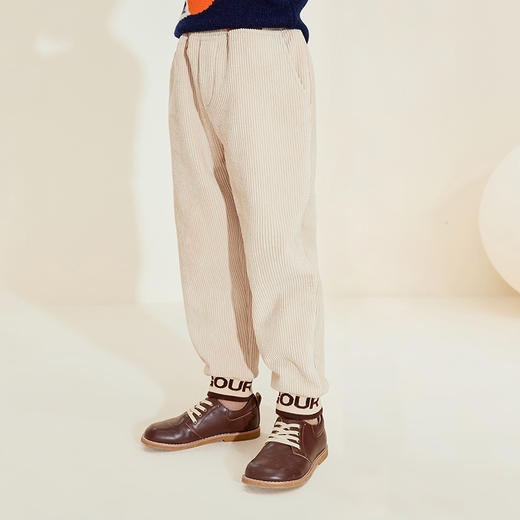 mettekids儿童加绒长裤春秋新款男童休闲裤子中大童宽松运动裤 商品图0