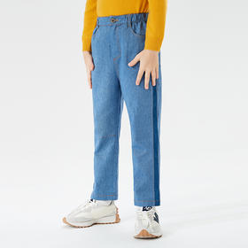 mettekids儿童裤子2022夏季新款男童时髦洋气中大童休闲裤牛仔裤