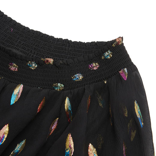 SEE BY CHLOE 女士黑色真丝刺绣长袖一字肩上衣 CHS22SHT03022 商品图4