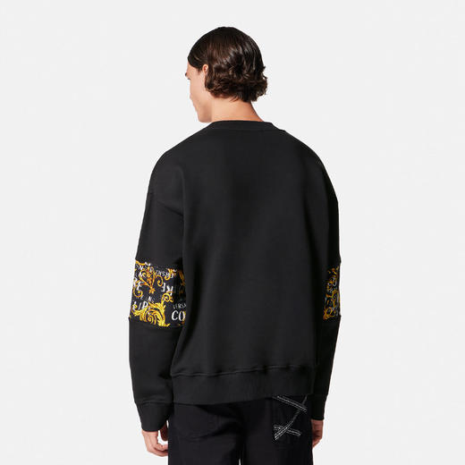 VERSACE JEANS COUTURE 范思哲 男士棉质徽标印花圆领长袖卫衣 黑色 74GAI309 FS063 G89 商品图2