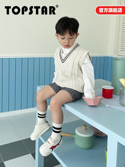 TOPSTAR经典鬼冢虎软底魔术贴男女童运动鞋1639 商品图2